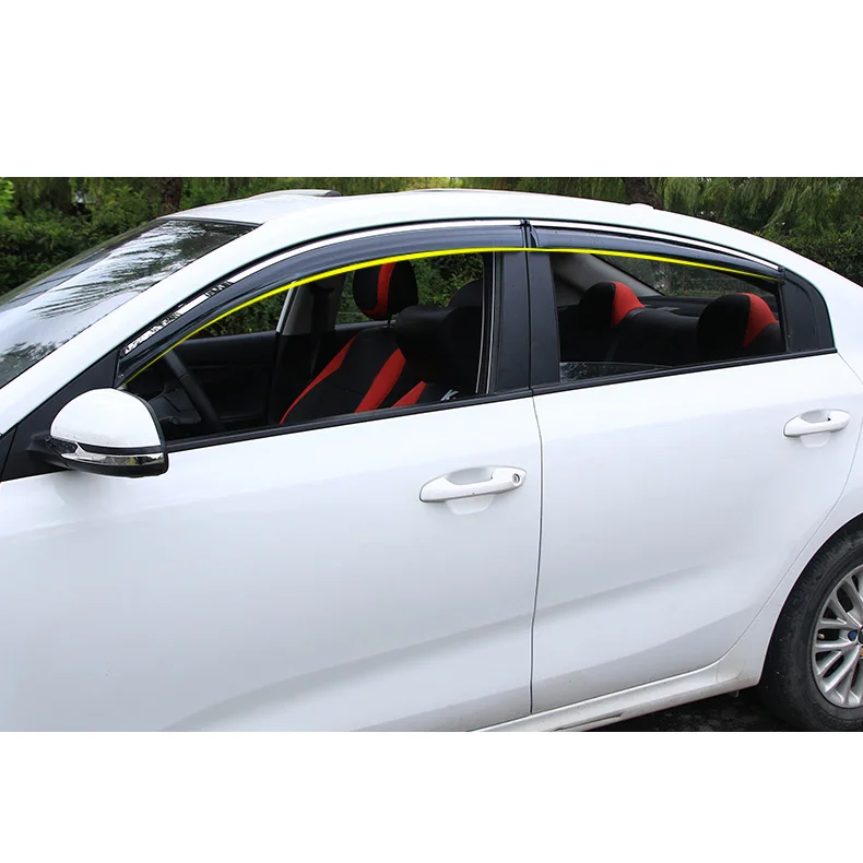 

Lsrtw2017 Car Window Rearview Rain Shade Strip Trims for Kia K2 Rio 2017 2018 2019 2020 Interior Mouldings Accessories