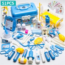 

2022 51PCS Children's dress up doctor toy suit children's doctor dress simulation medical equipment stethoscope children play