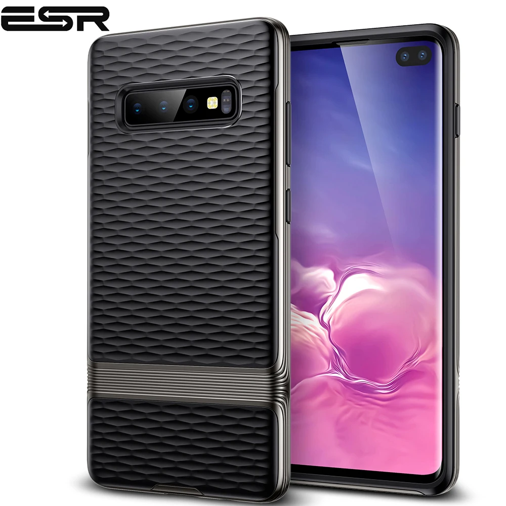 

ESR Case for Samsung Galaxy S10 Plus Cover TPU+PC Case Slim Hybrid Design Water-Ripple Texture Phone Bumper for Samsung S10 Plus