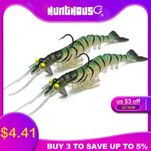 Hunthouse vudu shrimp lure 13.5cm 13.7g artificial soft shrimp lure fishing crankbait soft lure with smell TPE fishing shrimp