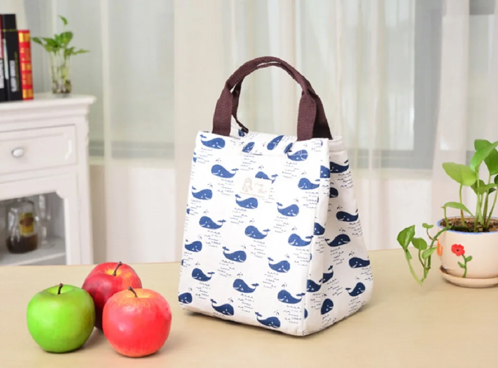 Коробки для обедов сумка Для женщин Для мужчин утепленный милый ланч-сумка-термос для еды сумка Свежий изоляционный охладительный тюки Термальность Водонепроницаемый спальный мешок 5 Стиль - Цвет: Whale