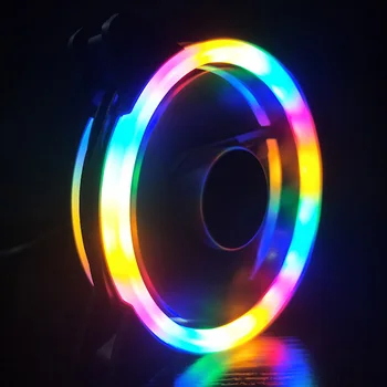 

Computer LED Fans Fashion Double-sided Low Noise Computer Power Supply Fan LED Chassis Fan Cooler Fans Red Blue White Green