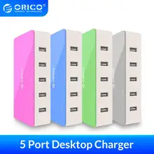 ORICO 5 Port Desktop USB Ladegerät Reise Ladegerät Adapter Schnelle Lade Für Smartphone 4 Farben Intelligente Ladegerät Steckdose