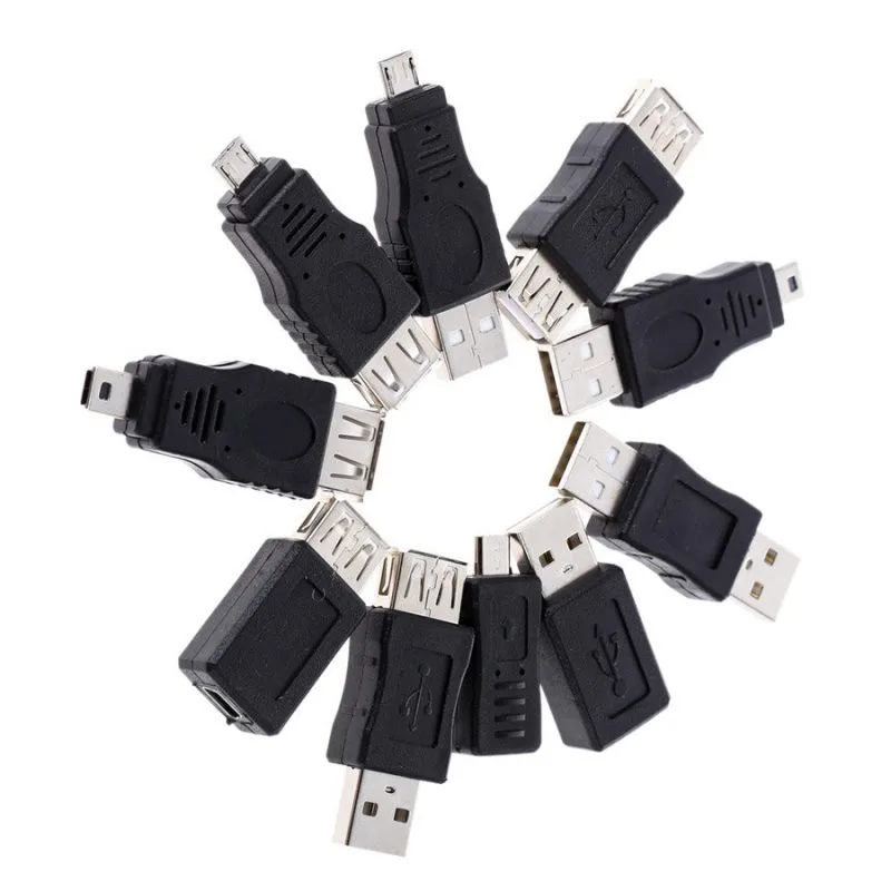 10 шт. OTG 5 Pin F/M Changer адаптер конвертер USB мужчин и женщин микро мини разъем для компьютера планшеты ПК доступ к мобильному телефону