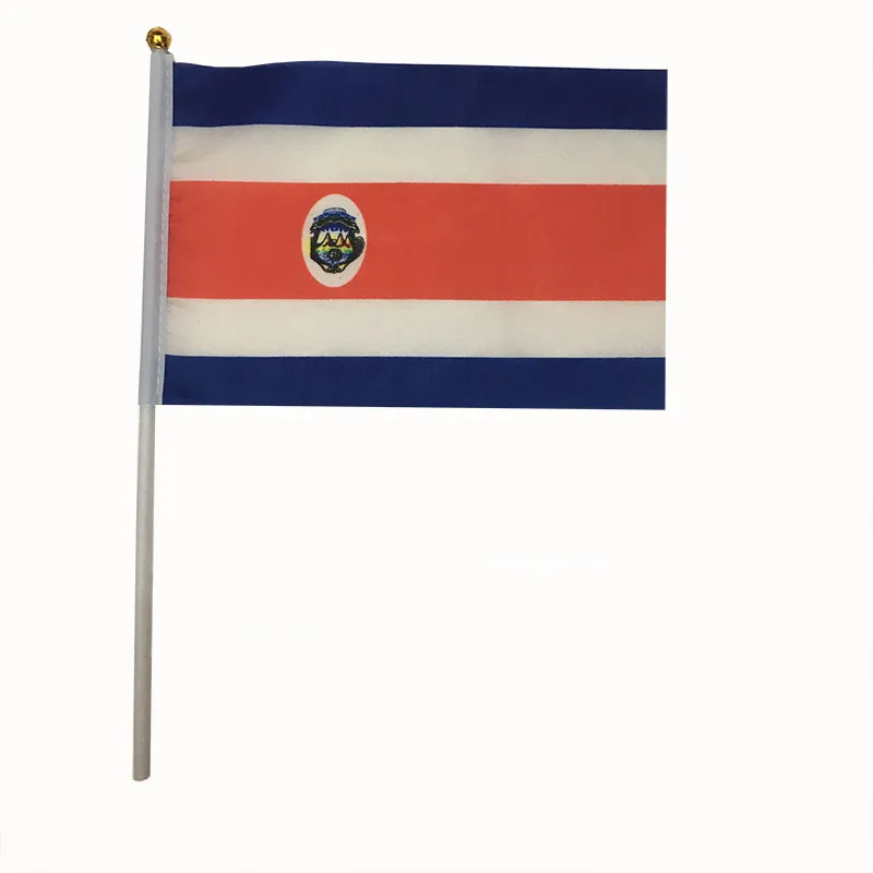 100-PCS-lot-Promotion-Wholesale-allSm-Costa-Rica-Hand-Waving-National-Flag-14-21cm-Polyester-Flag