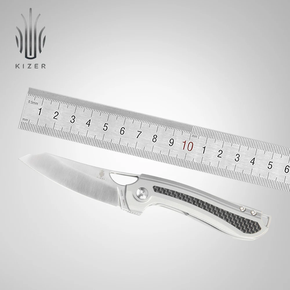 Карманный нож Kizer EDC из углеродного волокна + титановая ручка 2020 Новый KI3542