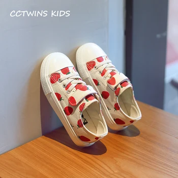 

CCTWINS Kids Shoes 2019 Spring Fashion Girls Canvas Strawberry Shoes Kids Casual Slip-On Sneakers for Children Trainers FC2514