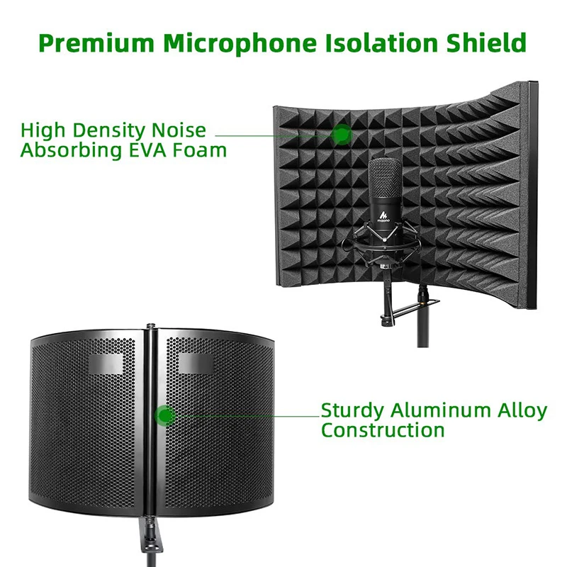 MAONO сплав складной микрофон акустический изолятор щит акустическая пена панель профессиональная студийная звукоизоляция панель