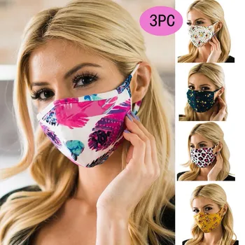 

Adult Floral Print Leisure Cloth Face Mask Windproof Reusable Mouth Cover Breathable Mouth Mask Washable Face Shield mondmaskers
