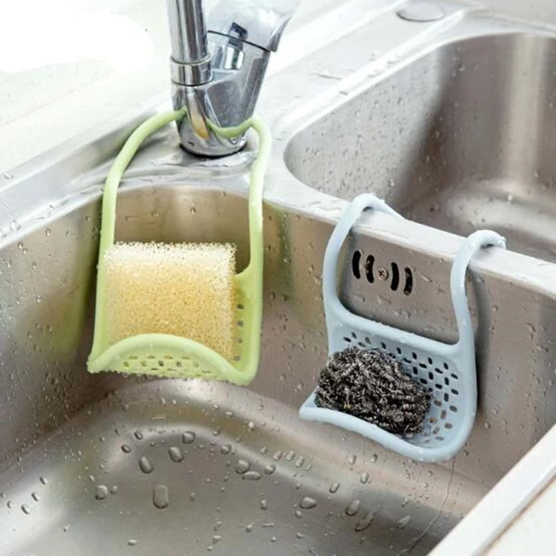 

1Pc Kitchen Bendable and Foldable Sink Drain Rack Hanging Storage Bag Basket Organizer Bathroom Box Drain Faucet Sponge Holder