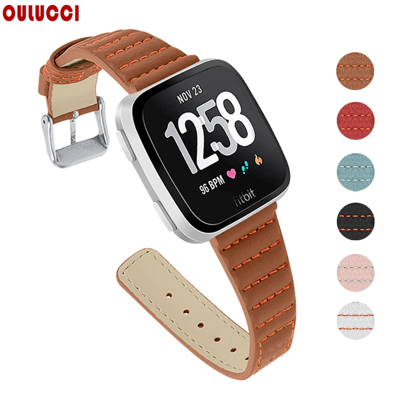 OULUCCI ремешок из натуральной кожи для fitbit versa 2 Ремешок Браслет аксессуары ремешка |