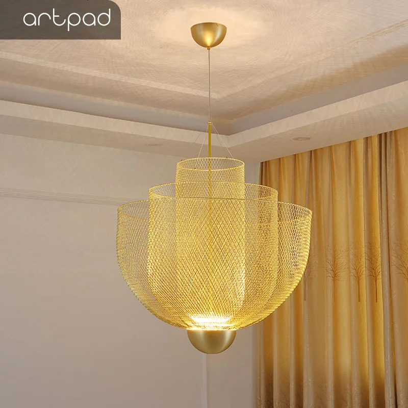 

Artpad Italy Design Metal Grid Lamparas De Techo Colgante Moderna Fashion Cloth Store Pendant Lighting Fixture Warm Lighting