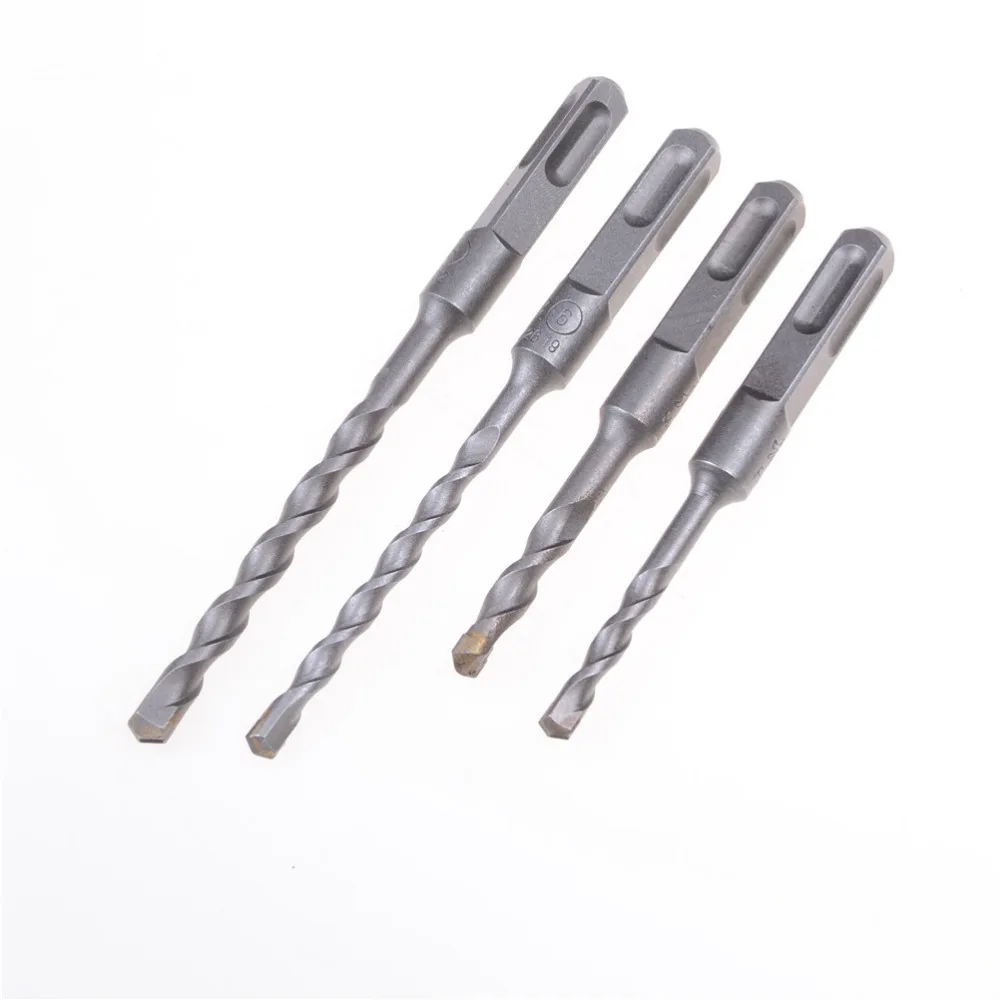 SDS Plus Shank Tip Masonry Drill Bits Woodworking Gereedschap Hammer Two Pit Trough Impact Bit Through The Wall Cement Concrete