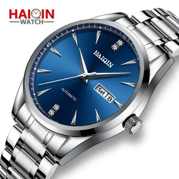 

Men's Watches Full Automatic Mechanical Wrist Watch for Men Waterproof Stainless Steel Business Wristwatch HAIQIN Casual Clock