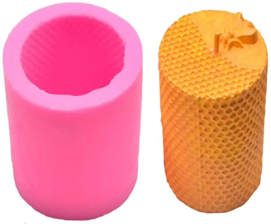 Yuxiale 3D Bee Honeycomb Candle Molds with Candle Wick Clip for DIY Christmas Gift Candle Making Supplies 