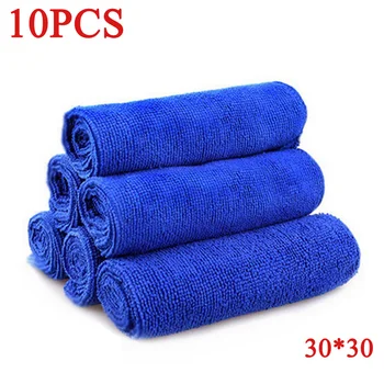 

Blue Car Towel Auto Washing Absorbent Window Windshield Polishing 10pcs