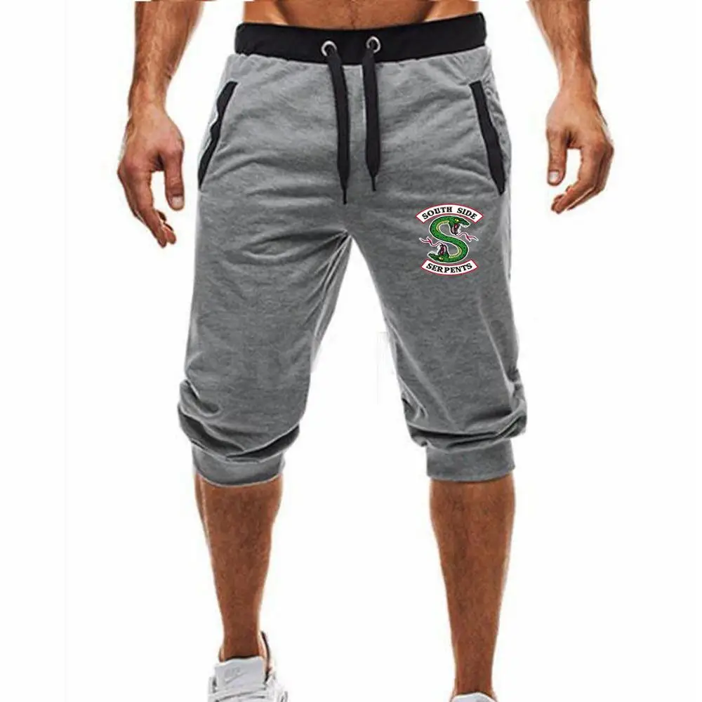 light grey Мужские трендовые Мужские Спортивные укороченные штаны на шнурке, мужские свободные модные штаны, Короткие - Цвет: light grey