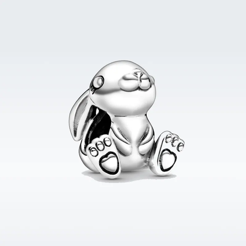 

2020 New Pandora 925 Sterling Silver Rabbit Beads Charm fit Original Pandora Bracelet Jewelry Making accessories