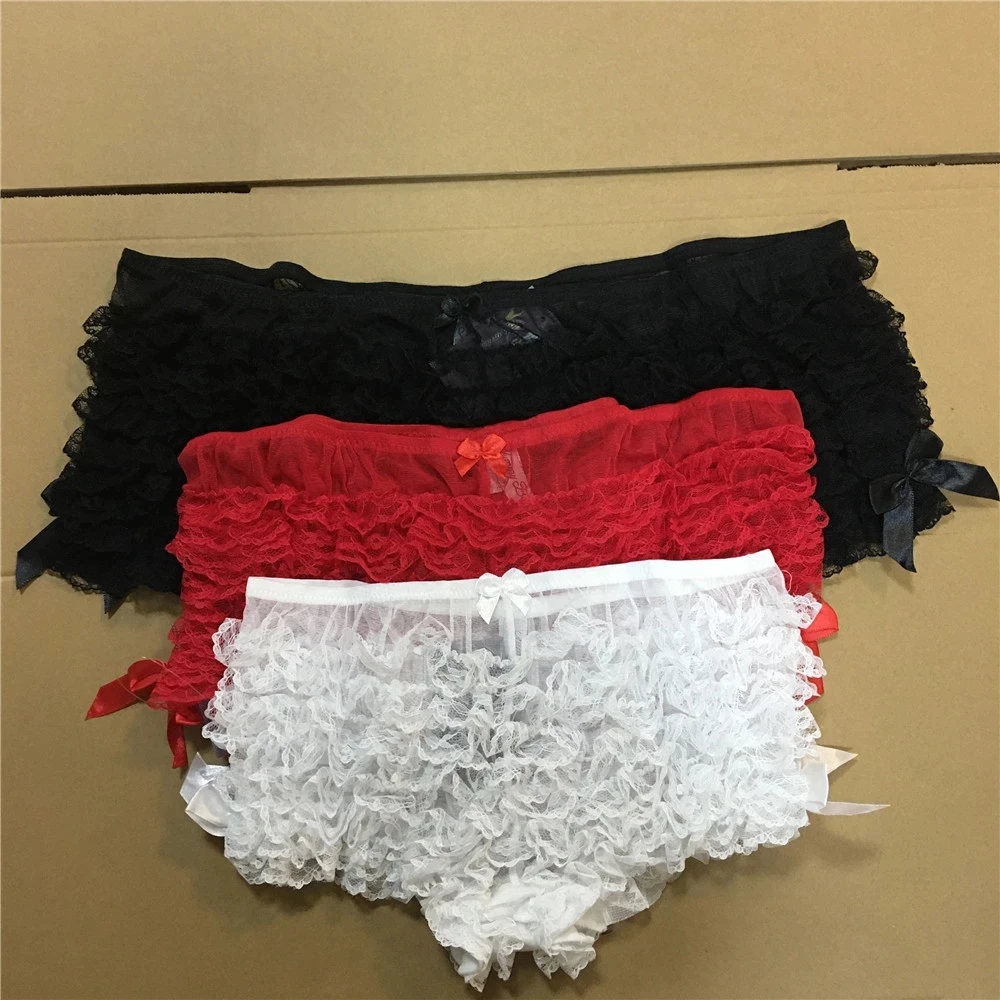 Frilly Knickers Ruffle Panties Women Lace Loose Bloomers Shorts