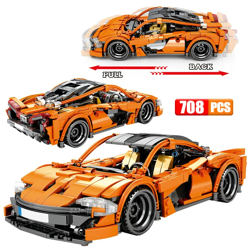 

708pcs Creator City Pull Back Vehicle Building Blocks Technic Racing Car Model Bricks Toys for Children Gifts