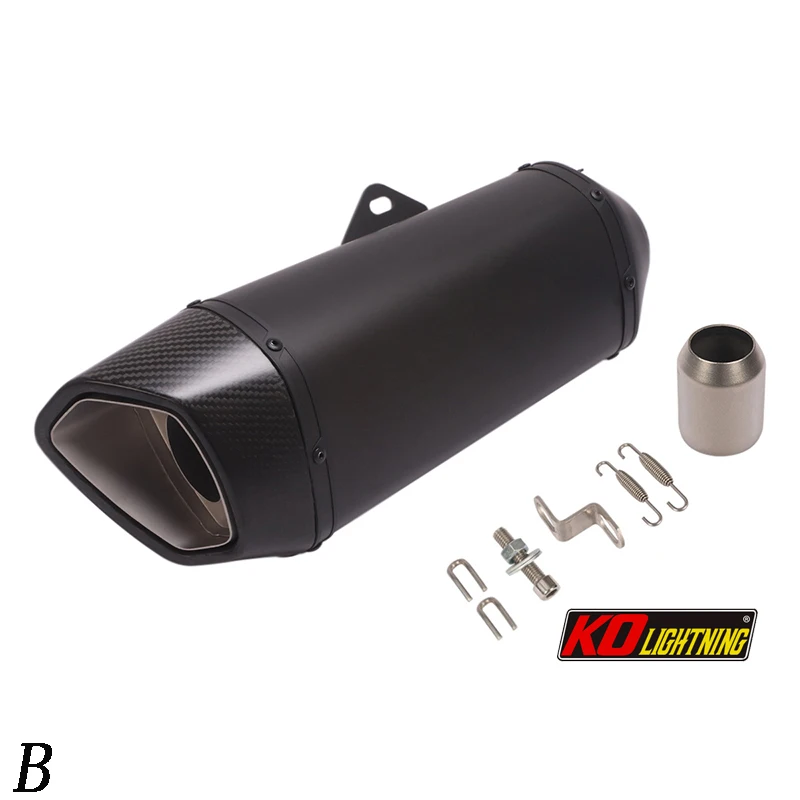 51mm Universal Motorcycle Exhaust Tail Pipe With Silencer Stainless Steel 410mm Exhaust System Modified For ATV Street Bike - Image 2