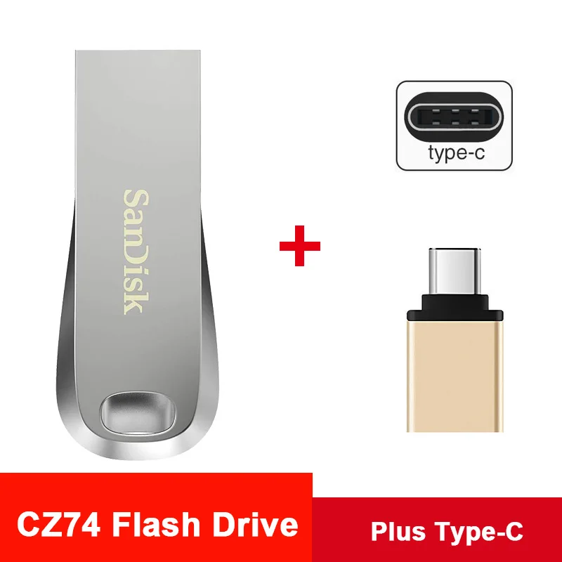usb флешка Новая карта памяти Micro SD ультра люкс USB 3,1 USB флэш-накопитель Макс 150 МБ/с./с CZ74 128 Гб 64 ГБ 32 ГБ 16 ГБ Флешка анимадо USB ключ флешки - Цвет: CZ74-Plus-Type-c