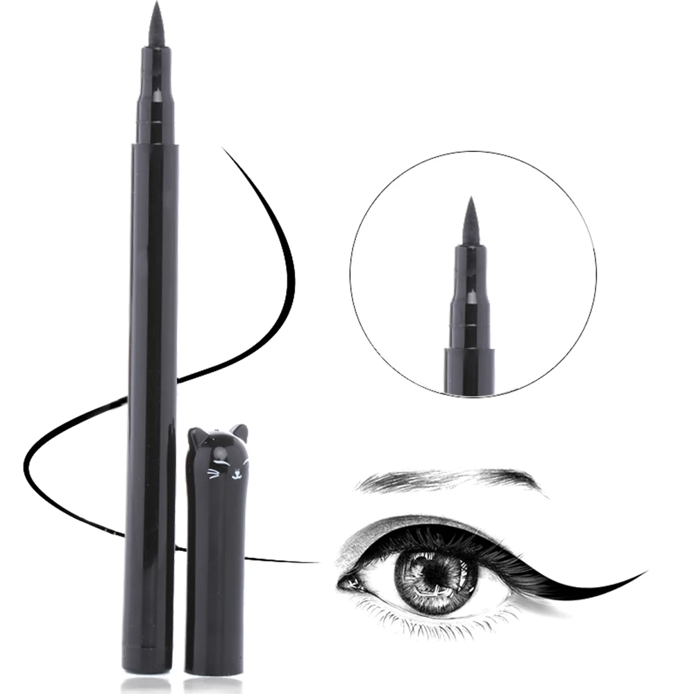 

1PC Portable Black Liquid Eyeliner Pencil Long-lasting Waterproof Cat Style Eye Liners Pen Women Cosmetic Eye Makeup Tools