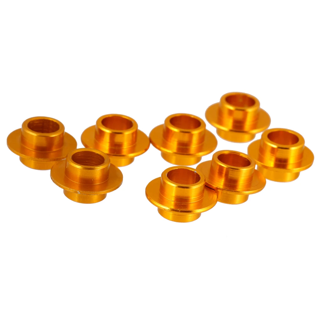 8pcs Heavy Duty Aluminum Alloy Gold Skating Flying Spacer Bushing Inline Roller Skates Bearing Sleeve Tool