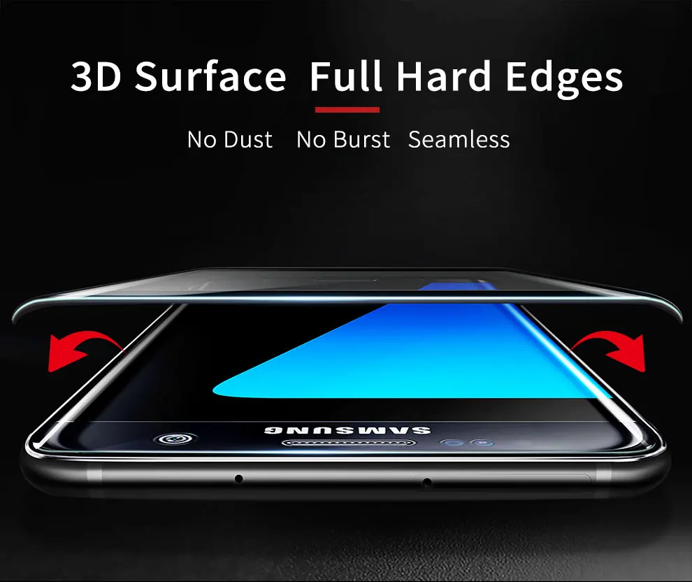mobile screen guard 3D Full Cover Tempered Glass For Samsung Galaxy S7 edge Screen Protector For Galaxy S7 For Galaxy S6 Edge Transparent glass film phone tempered glass