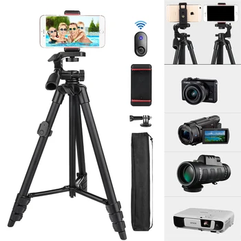 

Phone Tripod 55inch Video Recording Camera Tripod Stand with Bluetooth Remote Travel Portable Selfie for Xiaomi Huawei TikTok