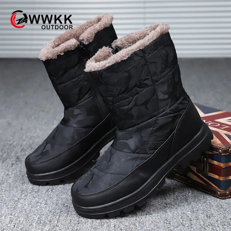 WWKK/Новинка 2019 года; женские ботинки; зимние женские ботильоны; водонепроницаемые теплые женские зимние ботинки без застежки; женская обувь;