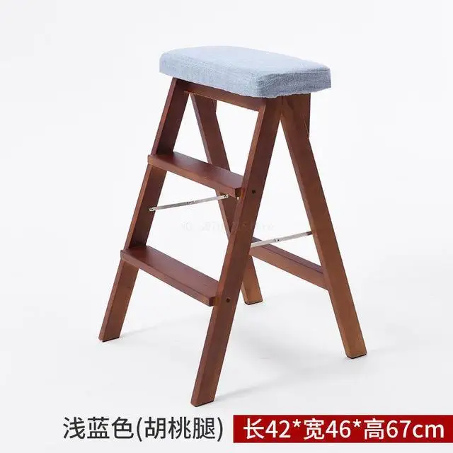 Твердый деревянный складной стул простой портативный стул многофункциональный стул-лестница складной стул креативный Дом Кухня Высокая скамейка - Цвет: 3