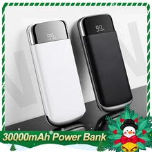 Внешний аккумулятор 30000 мАч, внешний аккумулятор, портативная зарядка, повербанк 30000 мАч, внешнее зарядное usb-устройство для аккумулятора для Xiaomi iPhone