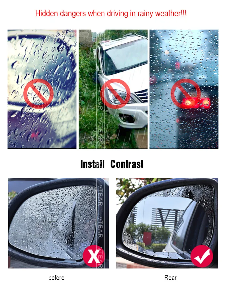 Hivotd для Skoda Kodiaq Автомобильная зеркальная защитная пленка заднего вида прозрачная Водонепроницаемая непромокаемая противотуманная наклейка аксессуары