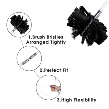 

1x Chimney Cleaner Kit 12 Rods 1 Brush Tools Innerware Wall Sweeping Fireplaces