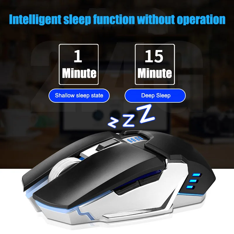 

2.4G Wireless Keyboard Mouse Set Rechargeable Backlight Ergonomic 800-2400DPI Keypad Kit GV99