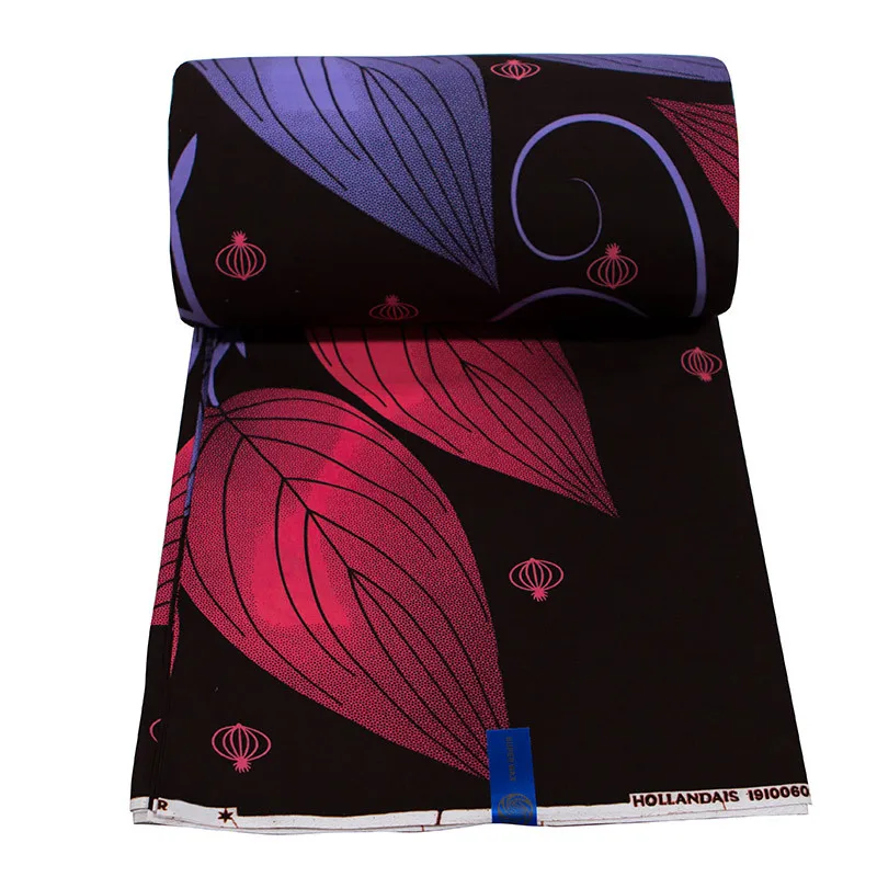 Высокое качество Анкара Африканский настоящий голландский воск фиолетовый и красный цветочный принт хлопок швейный Материал Ткань 6 ярдов - Цвет: as picture
