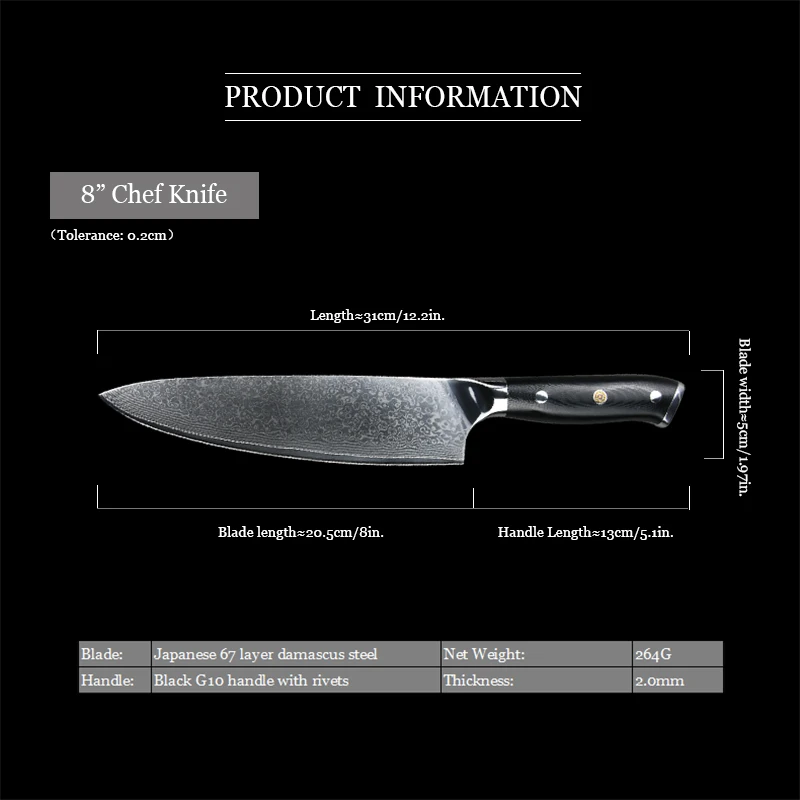 FFRR Cuchillo de cortar chino, cuchillo de cocina profesional, juego de  cuchillos japoneses de acero para chef, mango de concha de abulón, Santoku