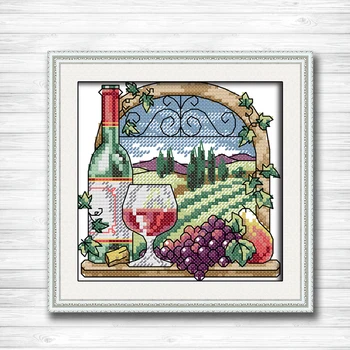 

Wine estate scenery diy decor paintings 14CT 11CT counted cross stitch kits embroidery set Needlework Set chinese cross stitch