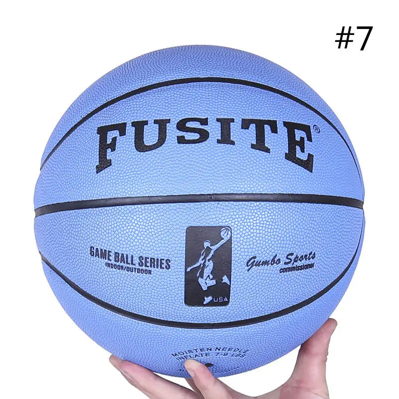 Sky SIZE 7 Стандартный размер#5/#6#7 PU баскетбол износостойкий влагопоглощающий нескользящий Профессиональный тренировочный Баскетбол - Цвет: Sky SIZE 7