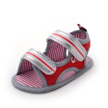 Delebao, дизайн, летние полосатые модные розовые сандалии для маленьких девочек 0-18 месяцев, сандалии для малышей