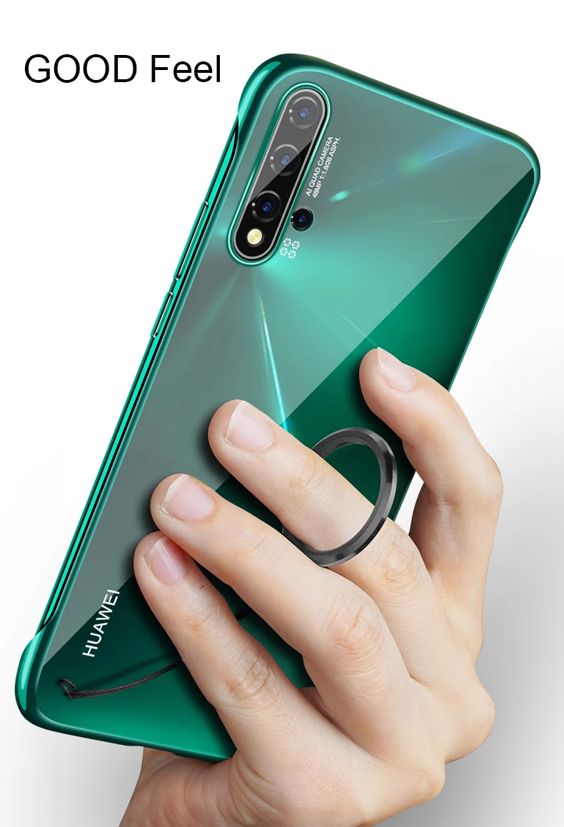 Чехол с обшивкой края для huawei P30 lite P20 Pro mate 20 Honor 20 Pro Nova 5 5i Pro задняя прозрачная Безрамная Жесткая крышка из поликарбоната