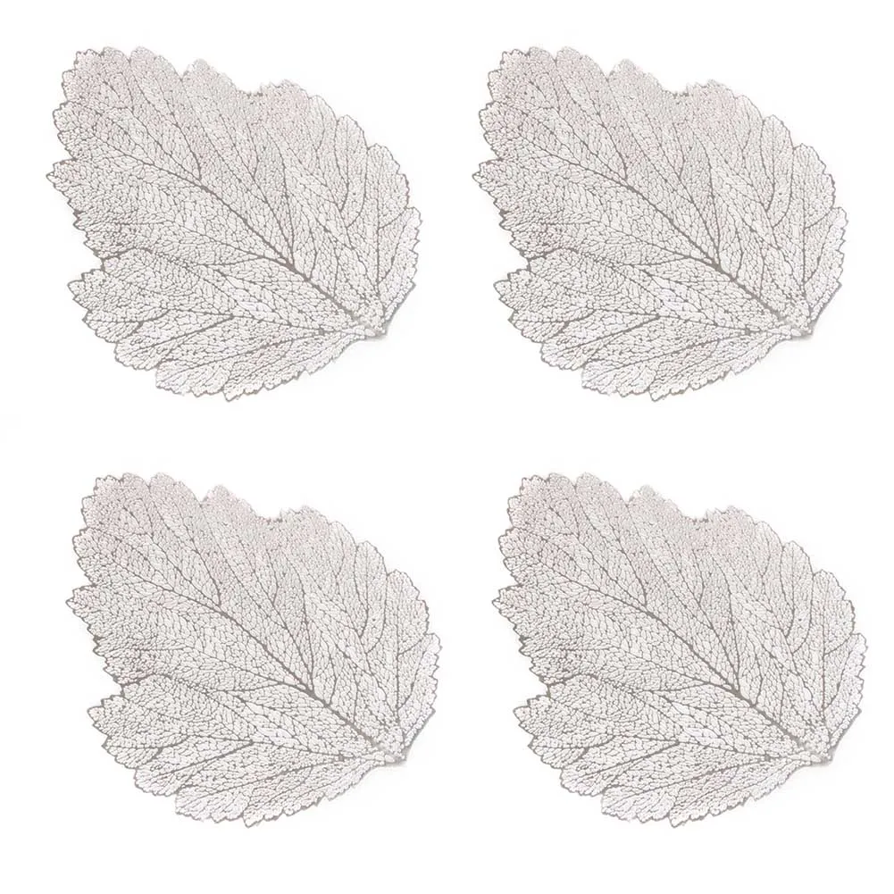 4 шт. обеденные домашние водонепроницаемые подставки нескользящий напиток коврик для кухонного стола Твердые теплоизоляционные ПВХ подставки в форме листа