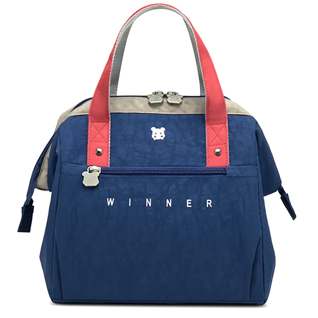 Portable Lunch Bag  New Thermal Insulated Lunch Box Tote Cooler Bag Bento Pouch Lunch Container School Food Storage Bags S-Deep Blue