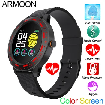 

Smart Watch S18 Heart Rate Sleep Monitor Blood Pressure Fitness Tracker Waterproof Color Full Touch Sport Round Men Women Band
