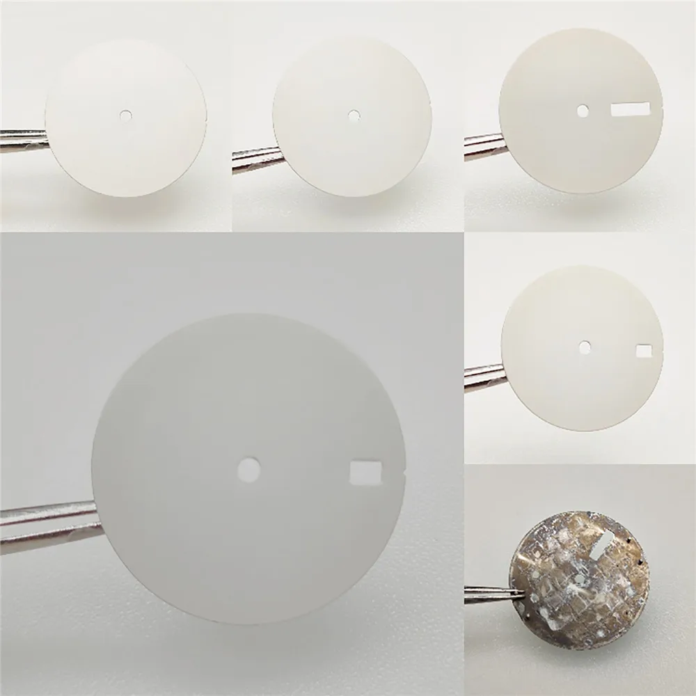 Quadrante Dell'Orologio Bianco Opaco Da 28.5Mm Per Movimento Nh35/Nh36 Quadrante Singolo/Doppio/Senza Calendario Per La Parte Dell'Orologio Di Modific