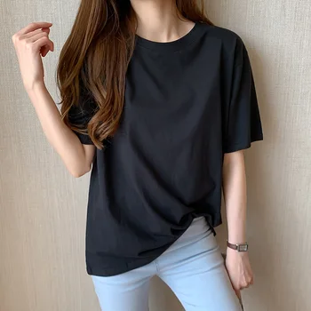 

Summer Short Sleeve Clothing Plus Size Harajuku O-neck Top Tee Tumblr T shirt Women black