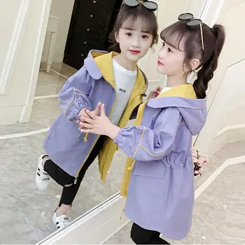 

2020 New Trendy Girl Fashion Spring Girl Spring Korean Version of The Children's Spring and Autumn Mid-long Casual Jacket 12