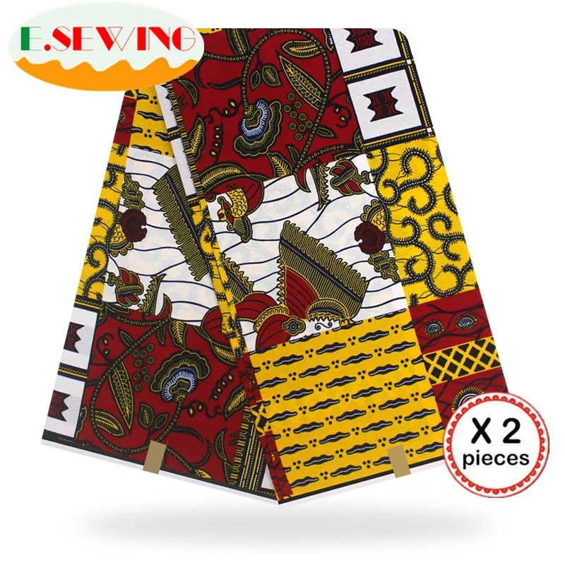 Африканская восковая ткань с принтом Анкара для шитья Анкара африканская ткань 12 ярдов нигерийская хлопковая ткань Гана для платья 81008
