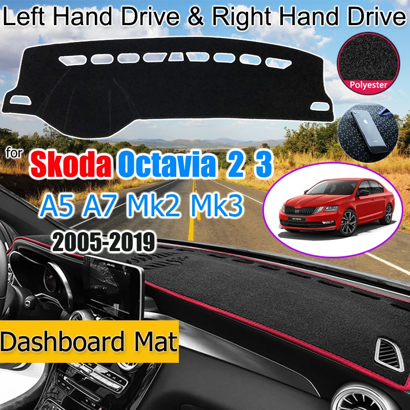 For Skoda Octavia 2 3 A5 A7 MK2 MK3 20052019 Anti Slip Mat Dashboard Cover Pad Sunshade Dashmat